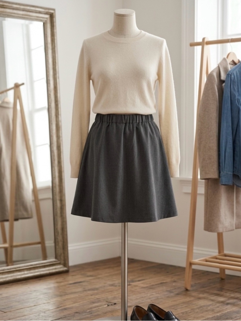 PIECES Gray Women's Skirt